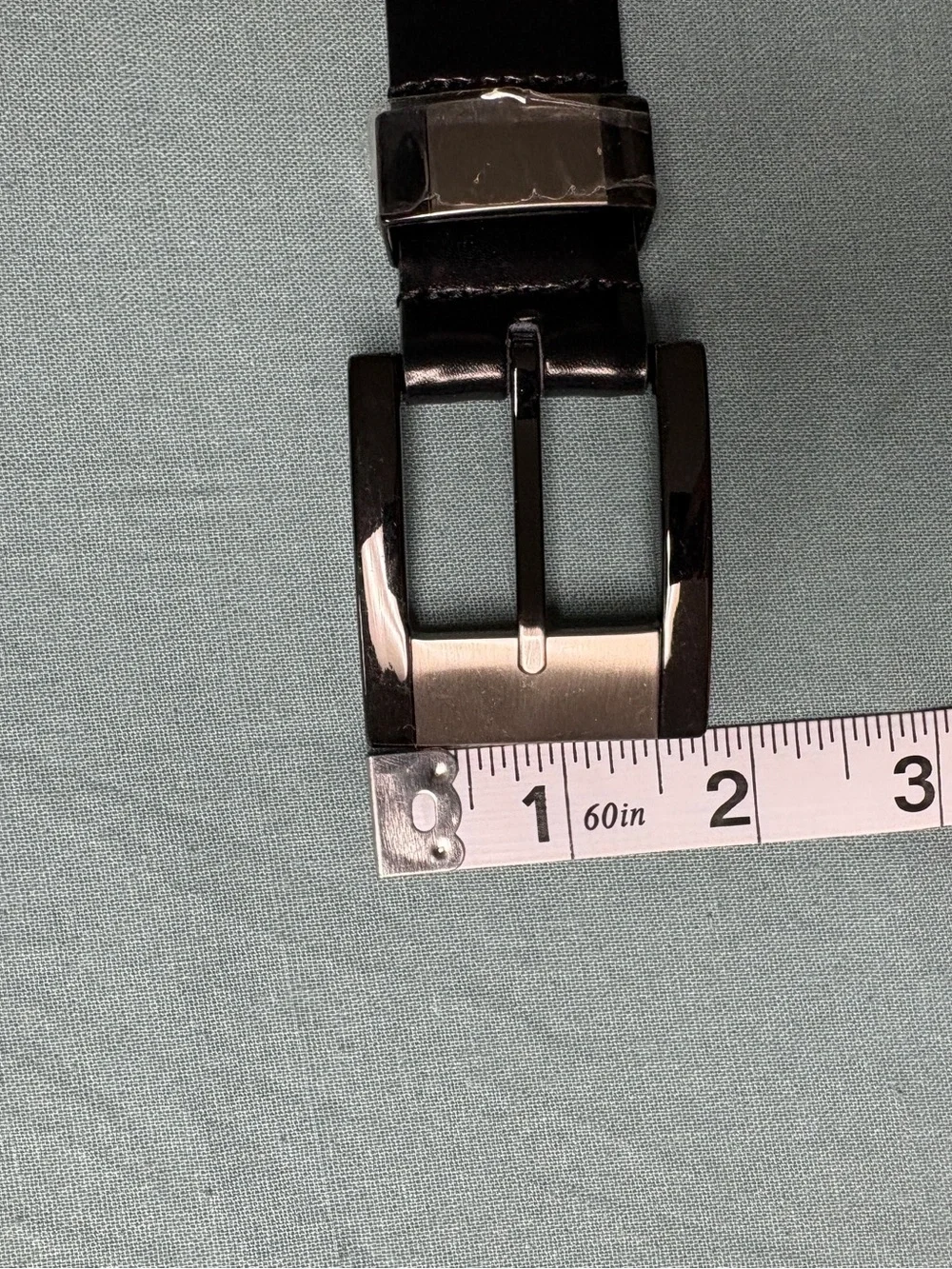 NWOT Men's Black Leather Dress Belt w/ Polished Buckle: 1.25in / 40in: L/XL